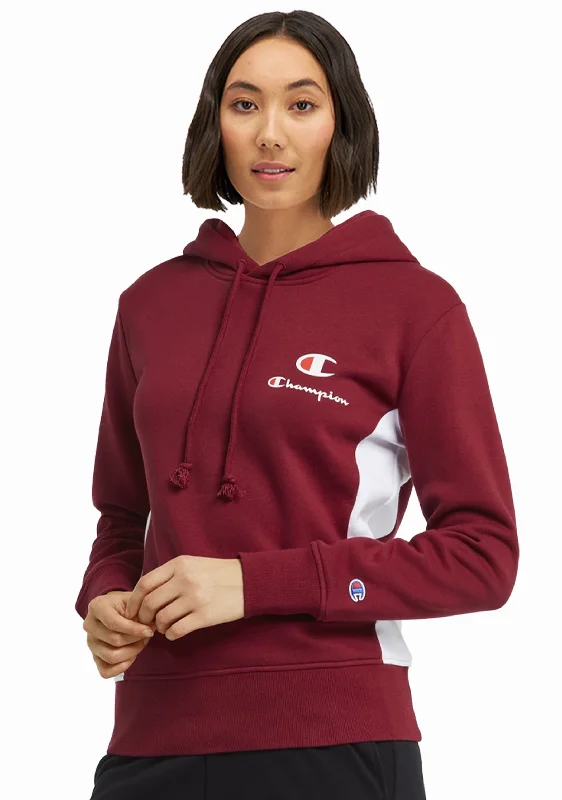 Champion Womens SPS Panel Hoodie <br> CTN3N GNB Hoodie with Drawstring Waist Adjustable Fitted