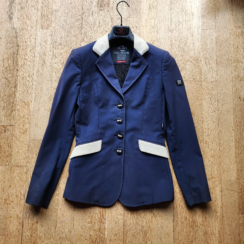 Equiline navy Show Jacket ladies size 6 (i38) / girls 12 Front Pockets Side Pockets Patch Pockets