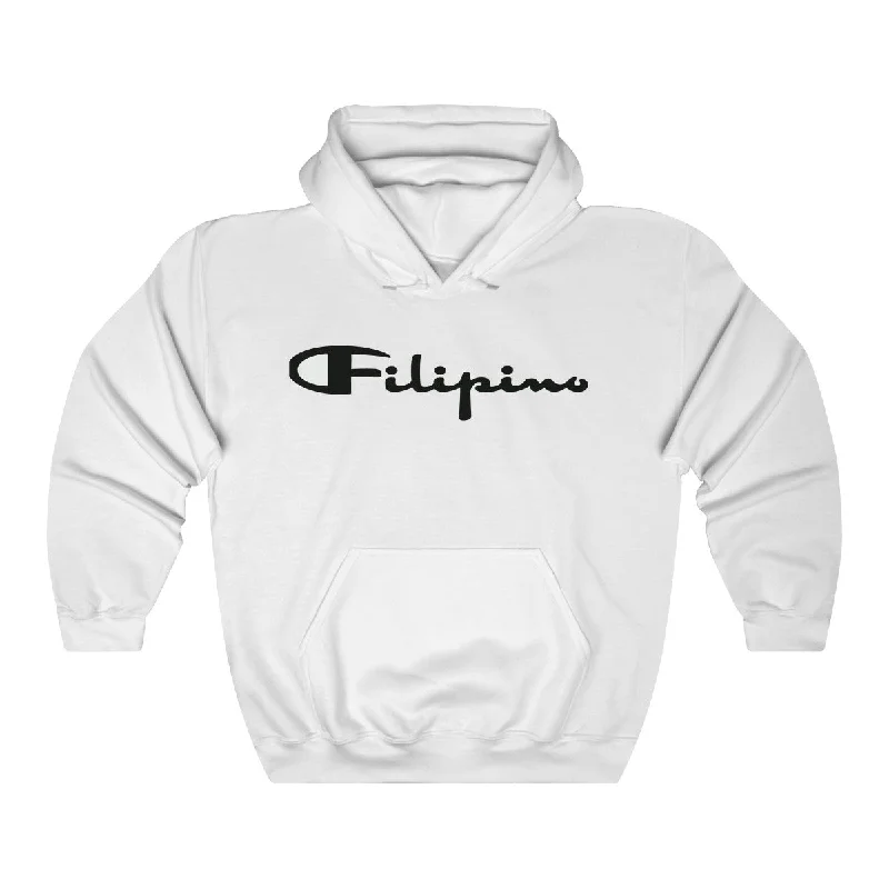 Filipino Champion Unisex Heavy Blend™ Hooded Sweatshirt B Hoodie with Hidden Zipper Minimalist Clean