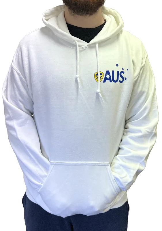 Gildan Adult Leeds Supporter Hoodie White <BR> LEE124AA Hoodie with Illustration Artistic Creative