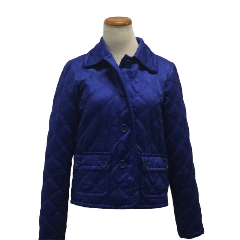 LIZ CLAIBORNE BLUE JACKET - S Faux Fur Jacket Real Fur Jacket Shearling Jacket