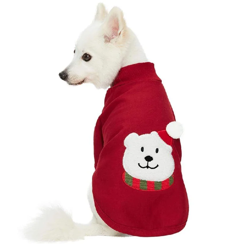 Festive Bear Dog Sweatshirt Hoodie with Monochrome Minimalist Simple