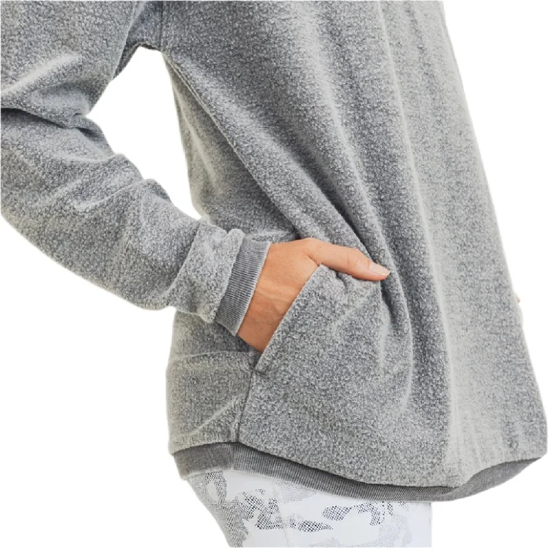 Mono B Fleece Hoodie KT11575 Plus Hoodie with Rolled Sleeves Casual Relaxed