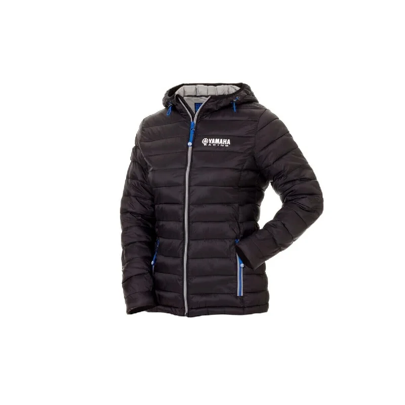 Official Yamaha Racing Zip Up Woman'S Quilted Hooded Jacket - B18-Fj203-B0 Quilted Jacket Puffer Jacket Insulated Jacket