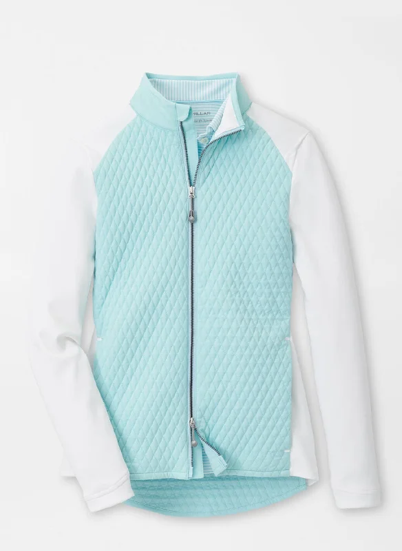 Peter Millar Women's Merge Hybrid Jacket - Blue Spruce/White Fleece Fabric Down Fabric Feather Fabric