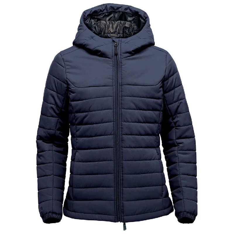 Stormtech Women's Navy Nautilus Quilted Hoody Hoodie with High Neck Warm Protective