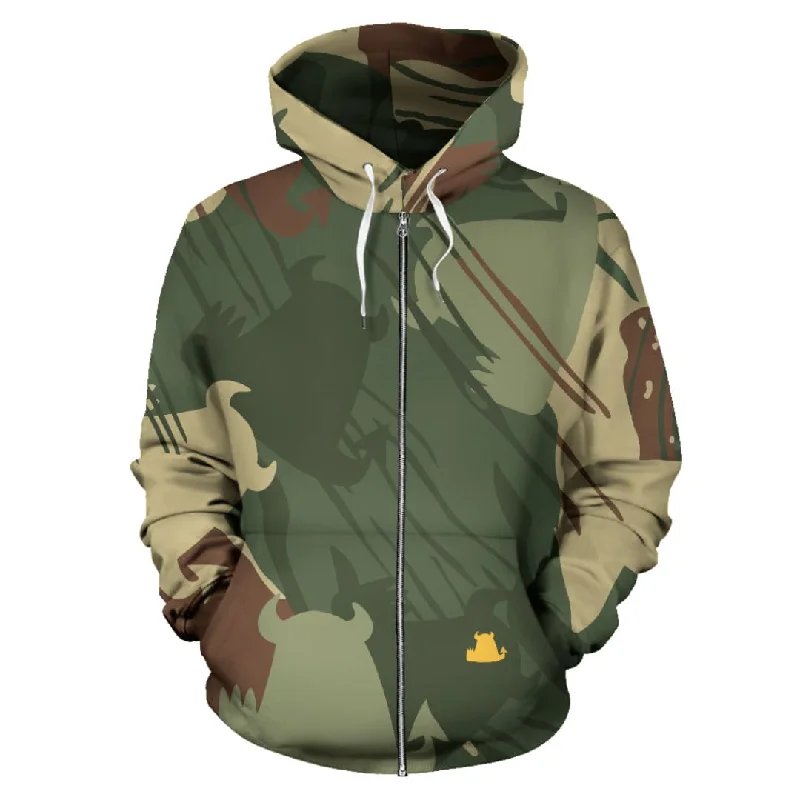 Rhodesian Bush Hoodie with Zip Hoodie with V-Neck Classic Versatile