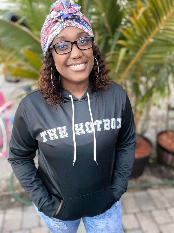 THB Varsity - Black Women's Hoodie Hoodie with V-Neck Classic Versatile