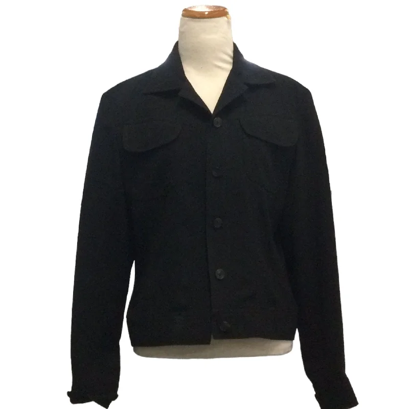 WOMENS BLACK JACKET -S Zip Front Button Front Snap Front