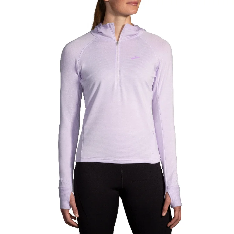 WOMEN'S NOTCH THERMAL HOODIE 2.0 - 505 LT PURPLE Hoodie with Hem Applique Textured Unique