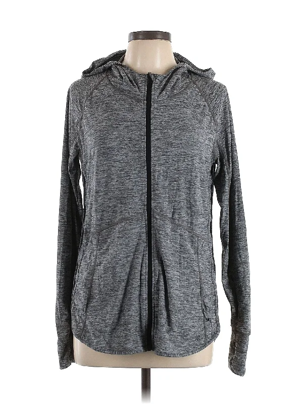 Zip Up Hoodie Hoodie with Batwing Sleeves Loose Dramatic