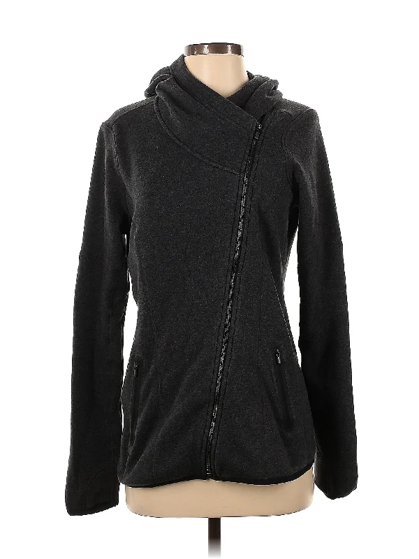 Zip Up Hoodie Hoodie with Ribbed Neckline Snug Warm