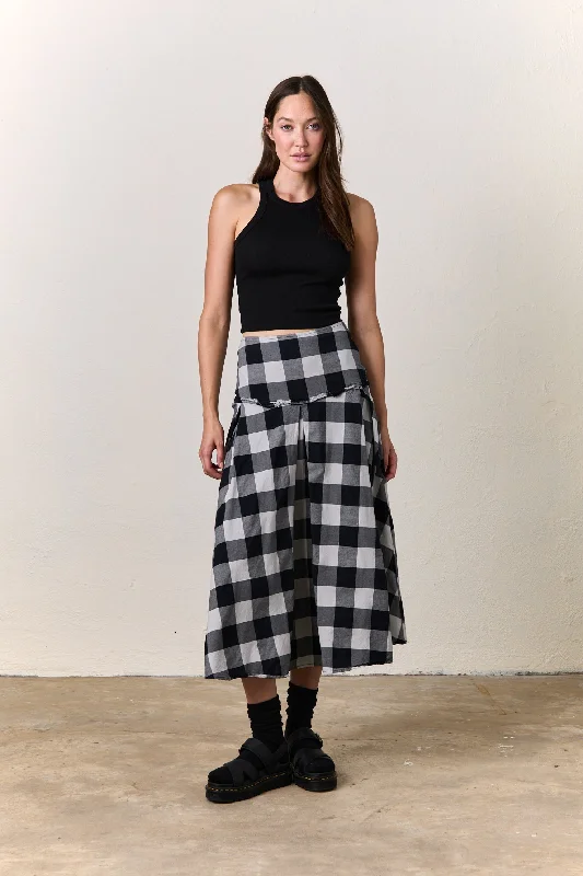 COLEEN PLAID SKIRT / VETTE belted skirt waist