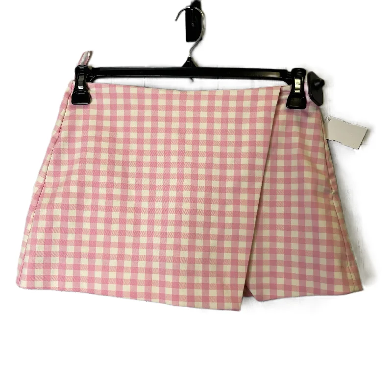 Skort By Zara In Pink, Size: S linen skirt light