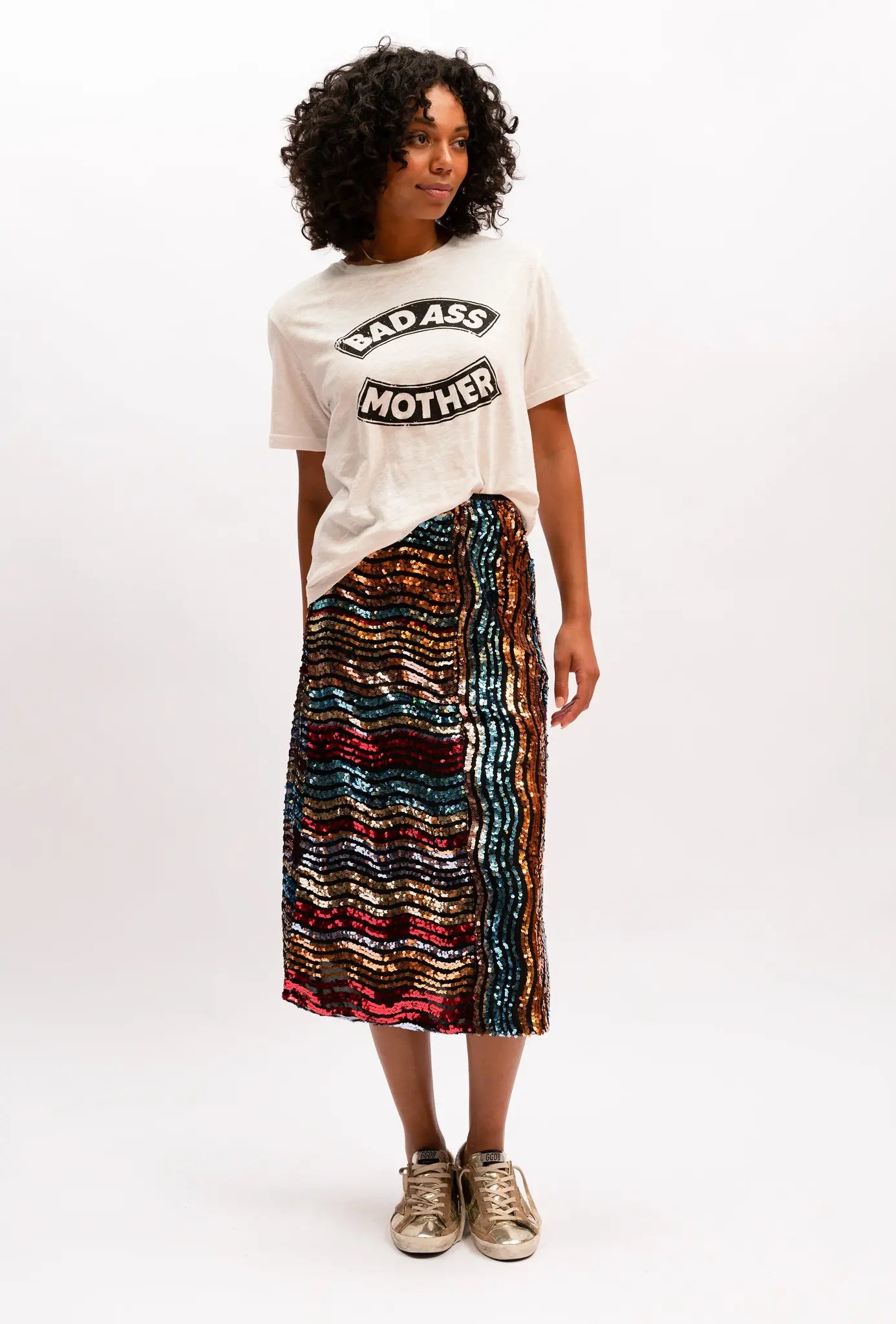 We Are The Others Sonia Sequin Skirt | Multi cotton skirt soft