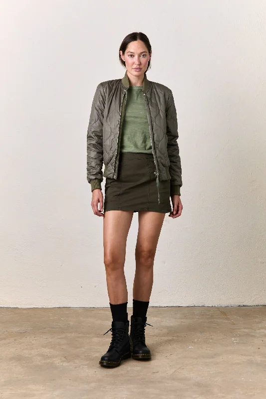 JOELLE MINI SKIRT / OLIVE linen skirt breathable