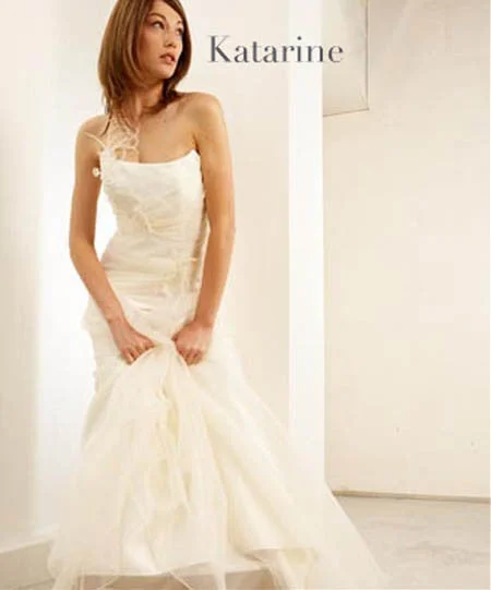 Lambert creations  'Katherine' sample organza strapless bustier & skirt chiffon skirt delicate