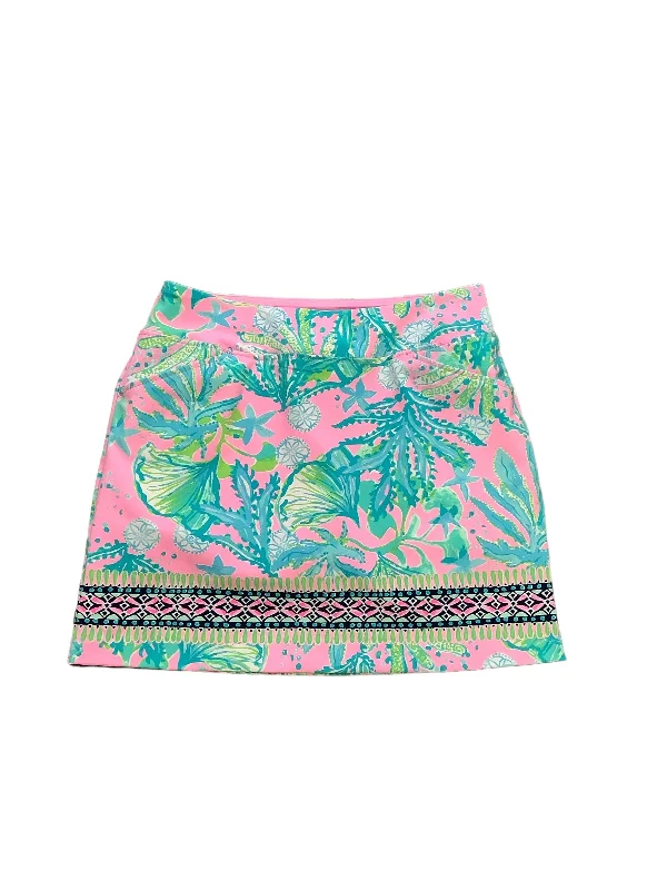 Multi-colored Skort Lilly Pulitzer, Size 10 button skirt front