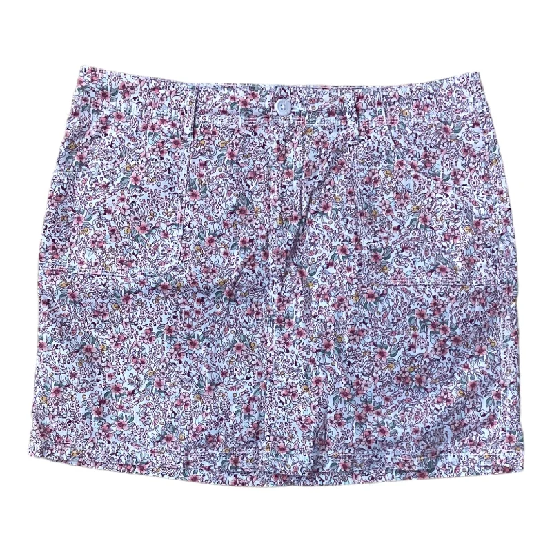 Skort By St Johns Bay In Floral Print, Size: 2 ribbed skirt waist